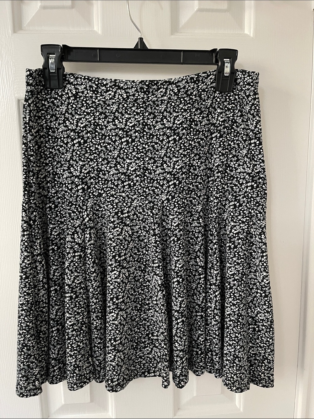 Black & White Floral Circle Skirt